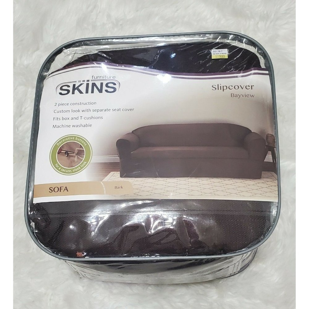 Furniture Skins 2-Piece Slipcover Bayview Bark 75" -88"